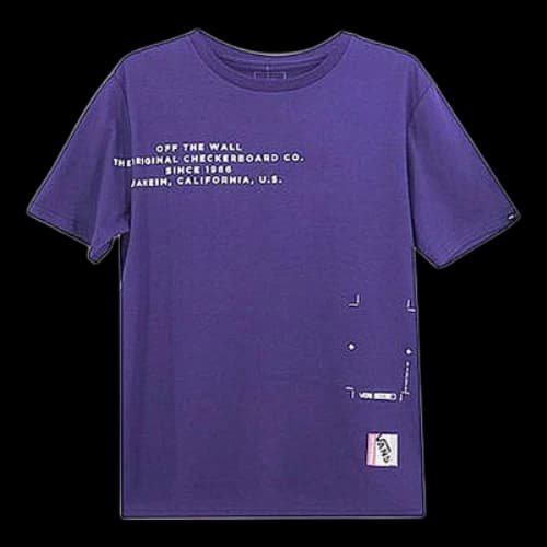 Vans Alphabet Logo Printing Round Neck Short Sleeve Purple