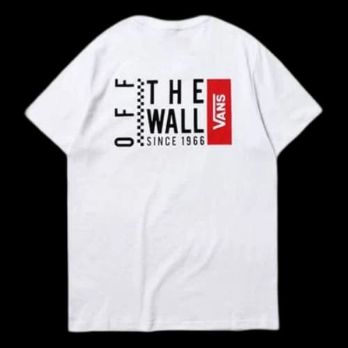Vans Logo Alphabet Printing Short Sleeve Couple Style White