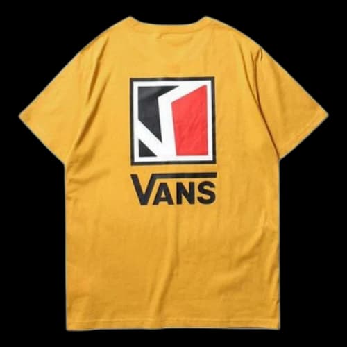 Vans Classic Logo Printing Short Sleeve Couple Style Yellow