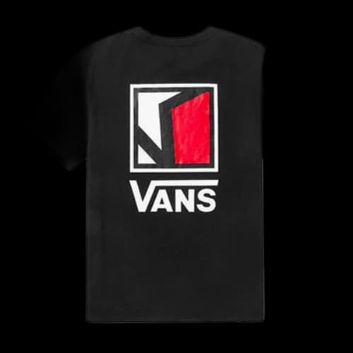 Vans Logo Printing Solid Color Short Sleeve Black