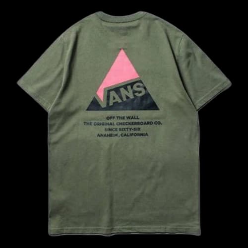 Vans Logo Printing Round Neck Short Sleeve Green