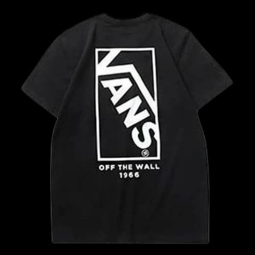 Vans Alphabet Printing Casual Short Sleeve Couple Style Black