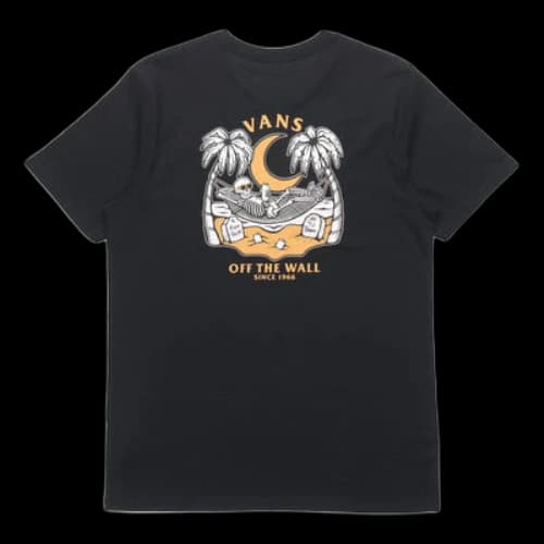 Vans Cartoon Printing Pattern Round Neck Short Sleeve Black