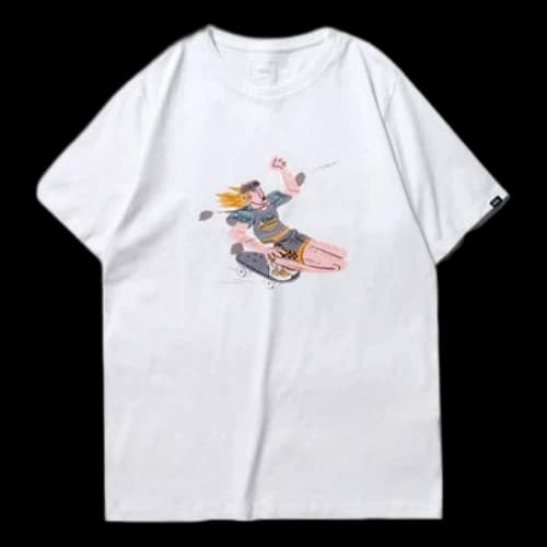 Vans Asian Artist Crossover Series Cartoon Printing Short Sleeve White