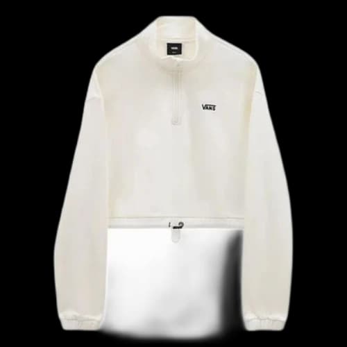 Vans Left Chest Logo Mock Neck Half Zip Sweatshirt 'Marshmallow' (Women's)