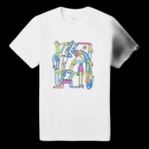 Vans OTW LICKPALIK Cartoon Printing Short Sleeve Couple Style White