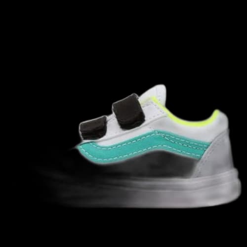 Vans Toddler Fluro Comfycush Old Skool Velcro Sneakers White/Green BP