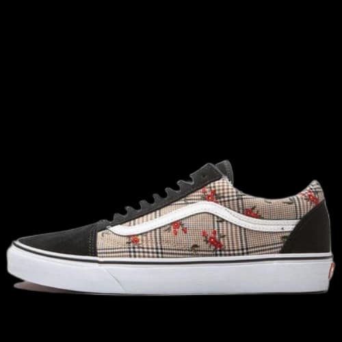 Vans OLD SKOOL (GLEN PLAID FLORAL) EMB 'Black White Red'