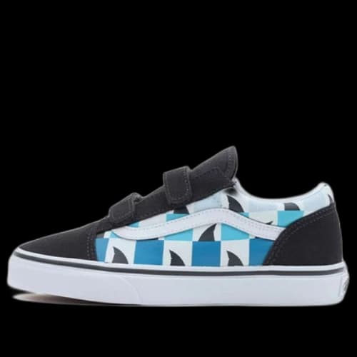 Vans Glow Checkerboard Sharks Old Skool 'Black Blue White'