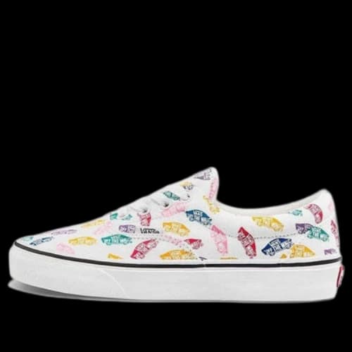 Vans Unisex Era Low-Top Printing Sneakers White Multi-Color