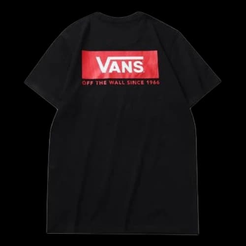 Vans Red Box II SS Logo Printing Short Sleeve Couple Style Black