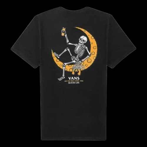 Vans Funny Cartoon Printing Short Sleeve Couple Style Black