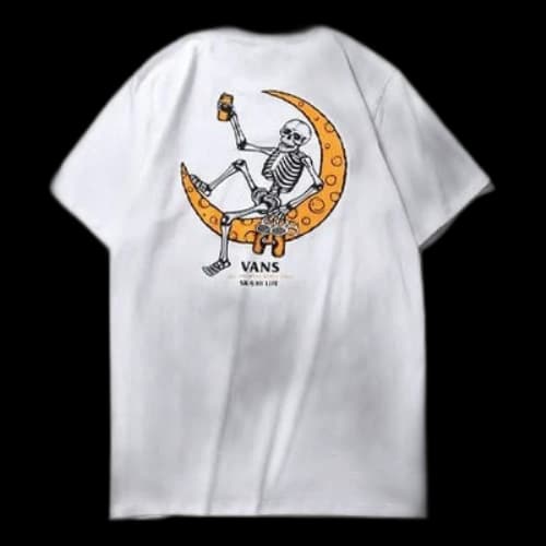Vans Funny Cartoon Printing Short Sleeve White