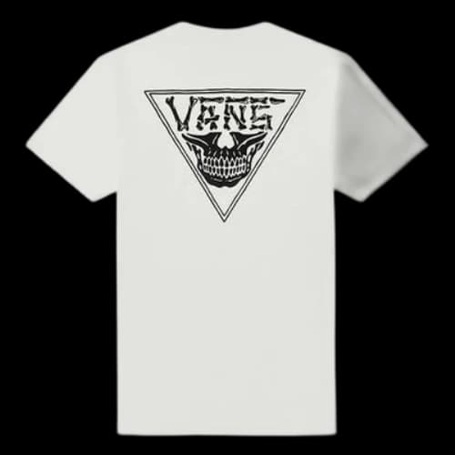 Vans Triangle Skeleton Printing Short Sleeve Couple Style White
