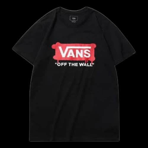 Vans Graffiti Box V Tee Logo Casual Short Sleeve Couple Style Black