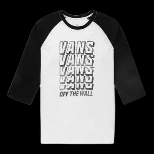 Vans raglan sleeve Colorblock Short Sleeve Couple Style Black White Black-White