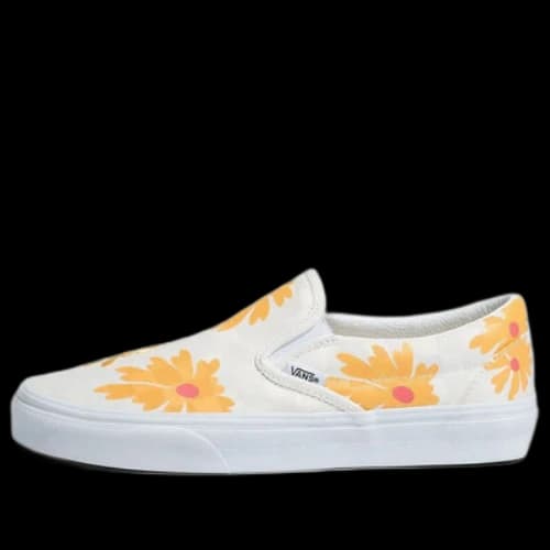 VansSlip-On Checkerboard Floral Shoes 'White Yellow' (Women's)
