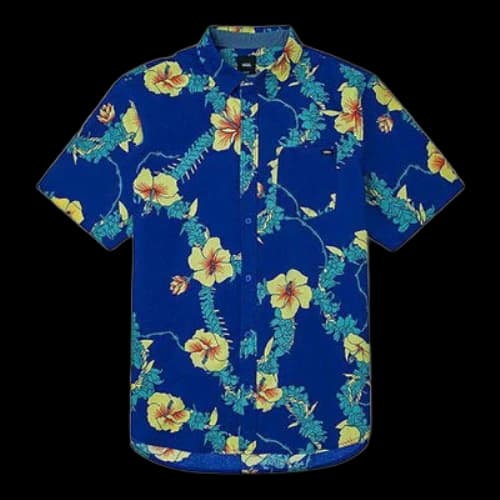 Vans Printing Short Sleeve Shirt Couple Style Blue Black