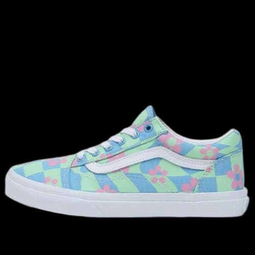 Vans Old Skool Low Tops Casual Skateboarding Shoes Big Boys Green Blue