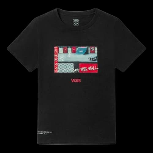 Vans Retro Printing Sports Round Neck Short Sleeve Black (Women's)