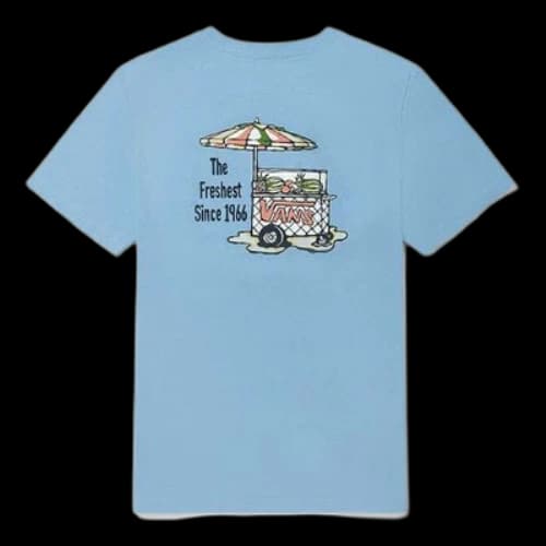 Vans Funny Printing Sports Round Neck Short Sleeve Couple Style Blue