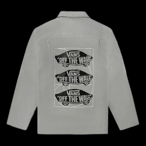 Vans Series Skateboard Logo Printing Sports Jacket Gray
