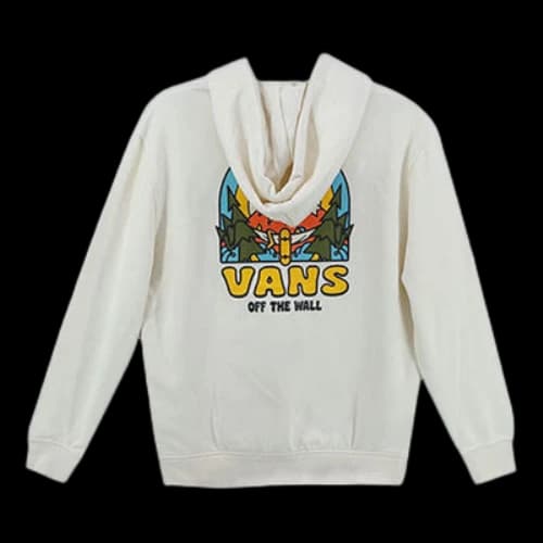 Vans Back Pattern Printing Pullover Hoodie Beige (Women's)