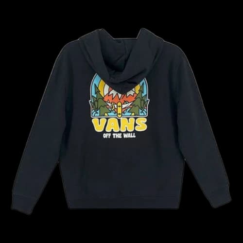 Vans Back Pattern Printing Pullover Hoodie Black (Women's)