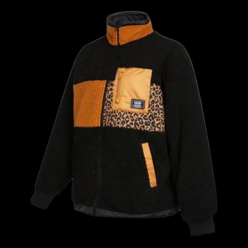 Vans Colorblock Stand Collar Casual Jacket Black (Women's)