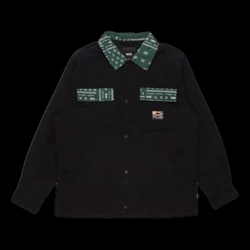 Vans logo Casual lapel Shirt Jacket Black