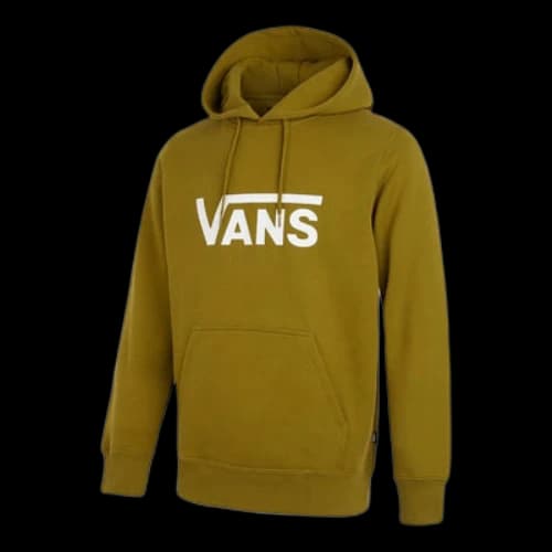 Vans Contrasting Colors Alphabet Logo Hooded Pullover Fleece Lined Stay Warm Olive Green