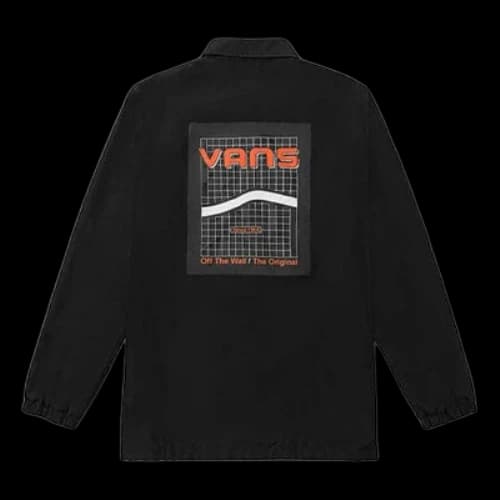 Vans Back Printing Long Sleeves lapel Jacket Couple Style Black