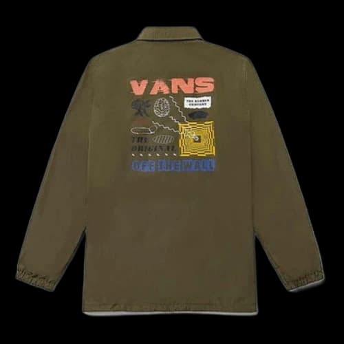 Vans Back Funny Pattern logo Sports Jacket Couple Style Green