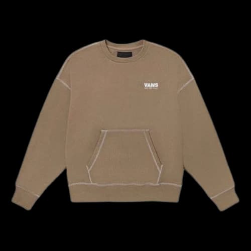 Vans Logo Alphabet Printing Round Neck Pullover Light Brown