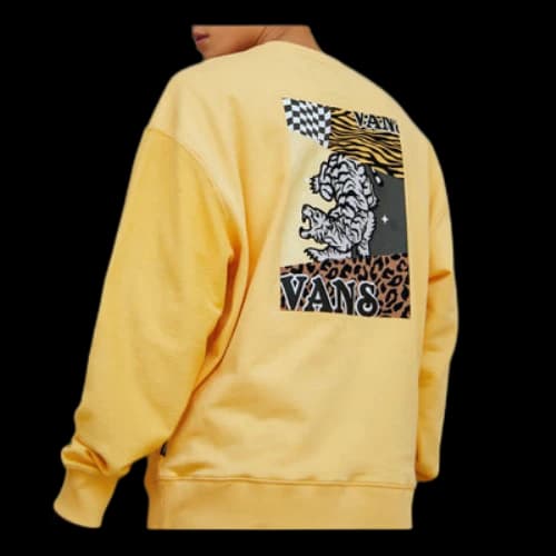 Vans Embroidered Small Logo Splicing Pullover Yellow