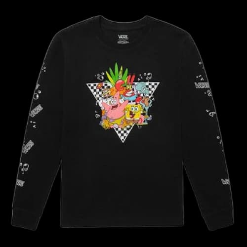 Vans x SPONGEBOB SQUAREPANTS Printing Round-neck Sweateshirt Black (Women's)