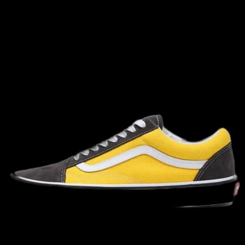 Vans Old Skool Low Tops Casual Skateboarding Shoes Big Boys Black Yellow