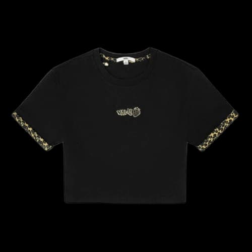Vans x Cher Strauberry Crossover Leopard print Printing Casual Breathable Short Sleeve Black (Women's)
