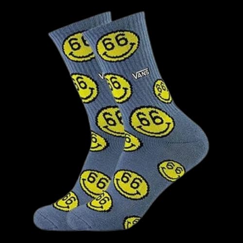 Vans 66 Smiley Crew Socks 'Blue Yellow'