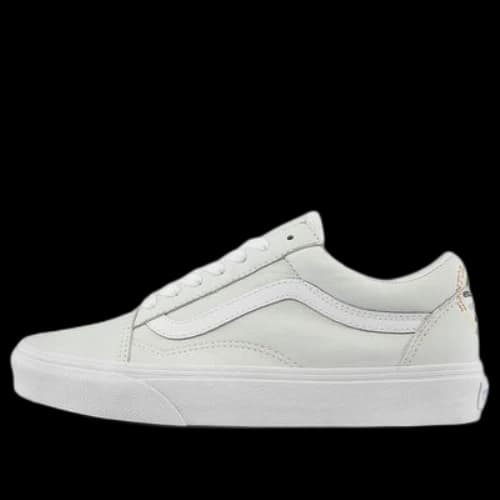 Vans Old Skool Low Top Casual Skate Shoes White Flower Printing Unisex