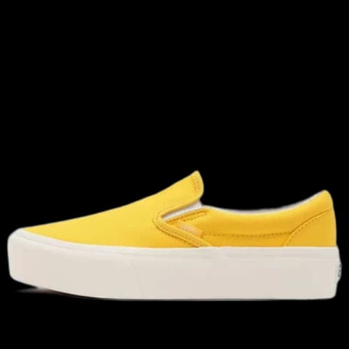 Vans Twill Classic Slip-On Platform Low-Top Sneakers Yellow
