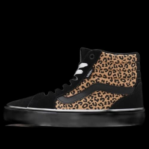 Vans Filmore Decon Hi Non-Slip Breathable Casual Skateboarding Shoes Black Leopard print
