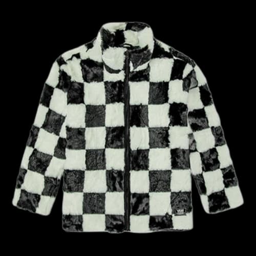 Vans Grid Pattern Stand Collar Jacket Black White Colorblock Blackwhitemulti-Color (Women's)