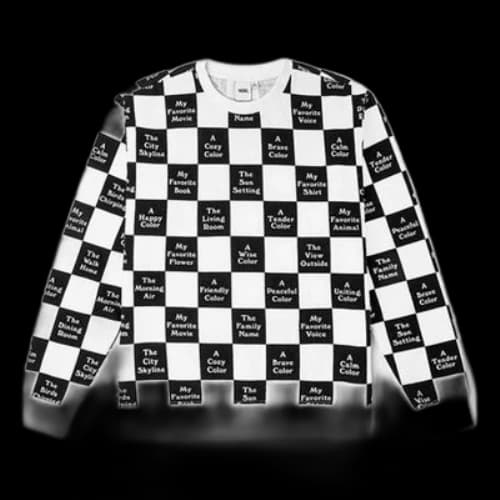 Vans Checkerboard 21 Boyfriend Crew Sweatshirt 'Black White' (Women's)