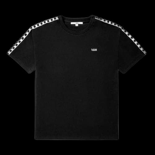 Vans Grid Printing Sports Round Neck Short Sleeve Black (Women's)