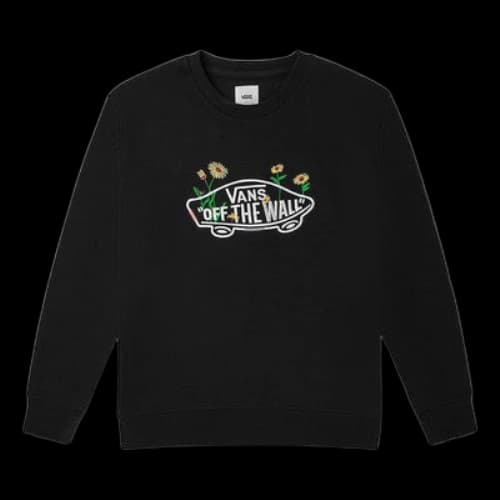 Vans Logo Off The Wall Floral Long Sleeve T-Shirt 'Black' (Women's)