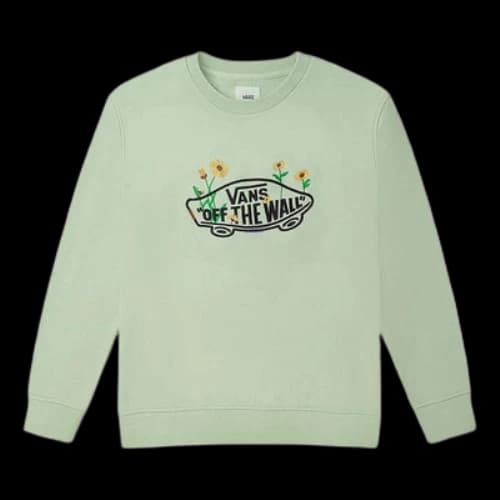 Vans Logo Off The Wall Floral Long Sleeve T-Shirt 'Green' (Women's)
