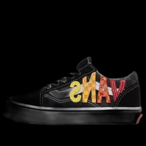 Vans Kids Flame Logo Repeat Old Skool 'Black Red'