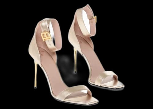 Balmain Metallized 11 cm Leather Ankle-Strap Sandals Gold (Women's)
