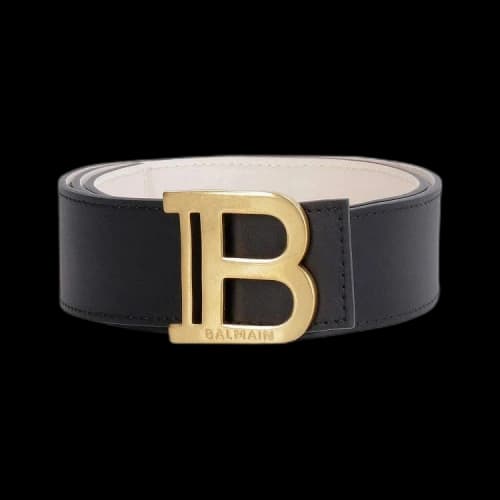 Balmain B-Logo Buckle Leather Belt 'White'